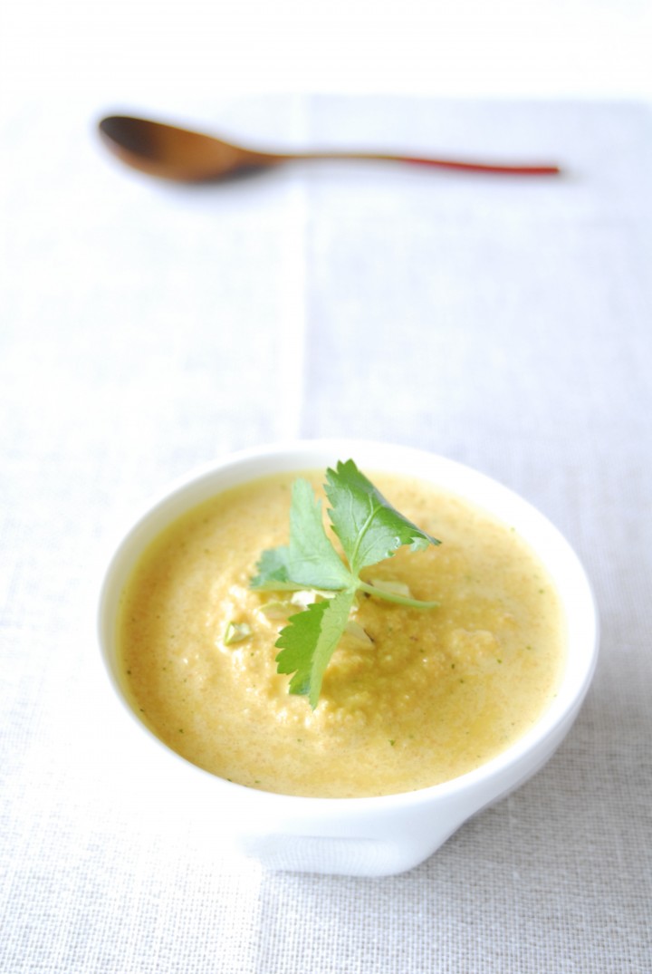 Carrot pistachio soup
